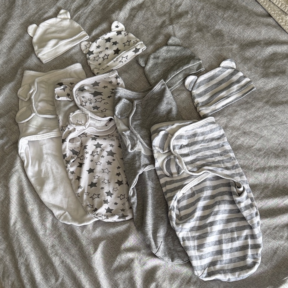Adorable Baby Swaddle and Hat Set (8 ct)